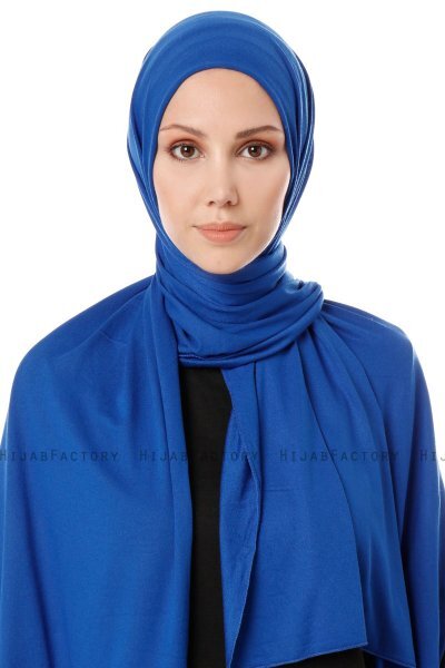 Hande - Blau Baumwolle Hijab - Gülsoy