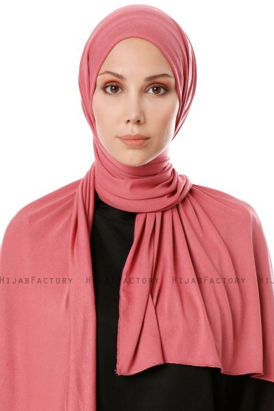 Hande - Altrosa Baumwolle Hijab - Gülsoy