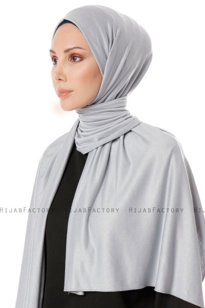 Hande - Grau Baumwolle Hijab - Gülsoy