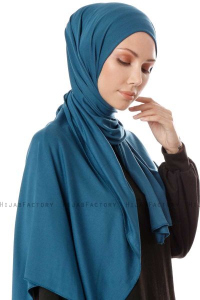 Hande - Benzinblau Baumwolle Hijab - Gülsoy