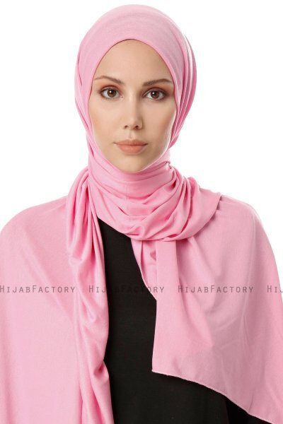 Hande - Rosa Baumwolle Hijab - Gülsoy