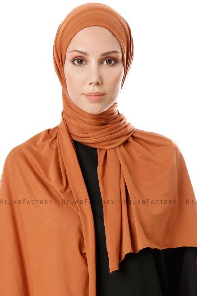 Hande - Terracotta Baumwolle Hijab - Gülsoy