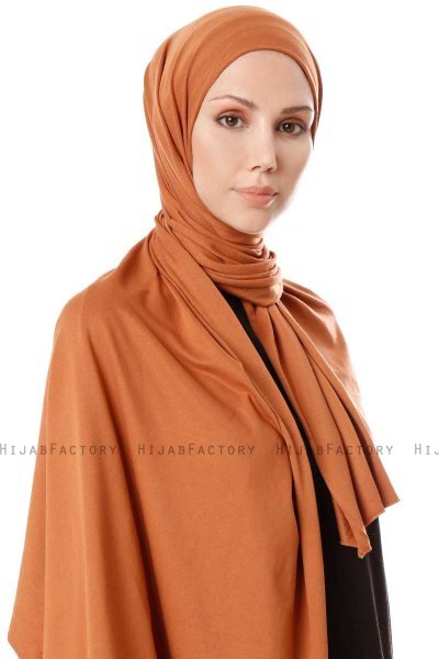 Hande - Terracotta Baumwolle Hijab - Gülsoy