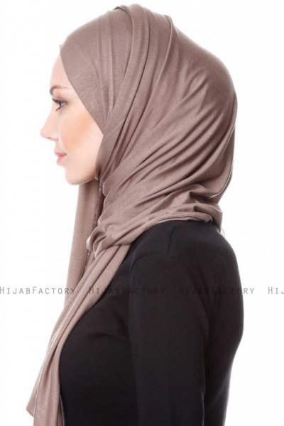 Hanfendy Mörk Taupe Praktisk One Piece Hijab Sjal 201709c