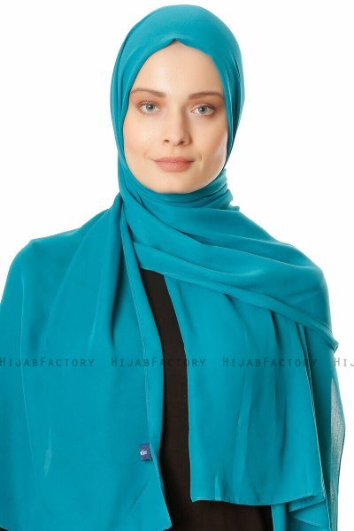 Hazal - Grün Crepe Hijab - Ecardin
