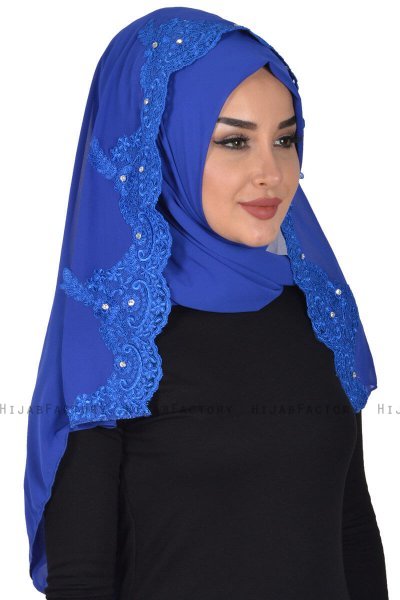 Helena - Blau Praktisch Hijab - Ayse Turban