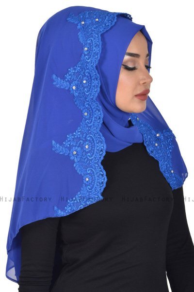 Helena - Blau Praktisch Hijab - Ayse Turban
