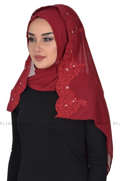 Helena - Bordeaux Praktisch Hijab - Ayse Turban