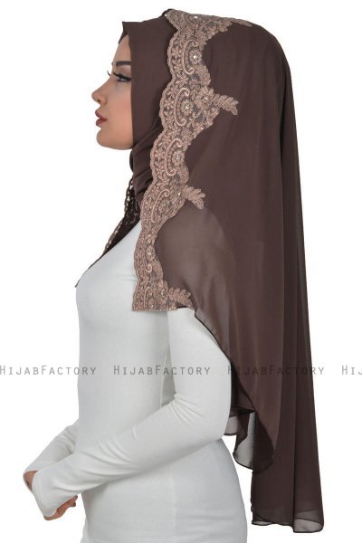 Helena - Braun Praktisch Hijab - Ayse Turban