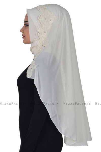 Helena - Creme Praktisch Hijab - Ayse Turban