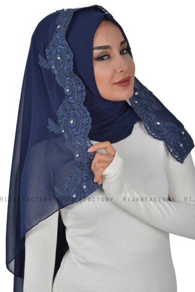 Helena - Navy Blau Praktisch Hijab - Ayse Turban