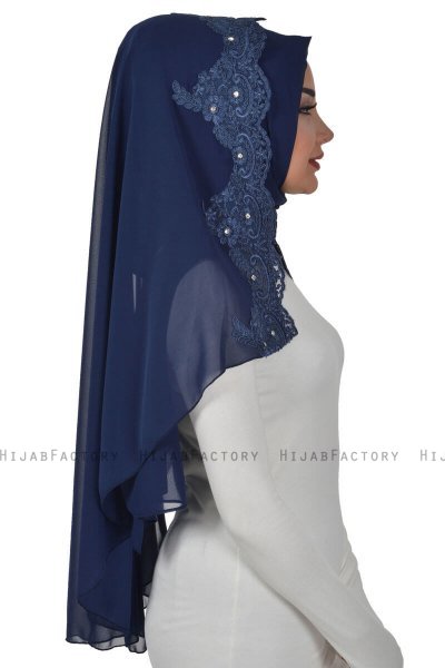 Helena - Navy Blau Praktisch Hijab - Ayse Turban