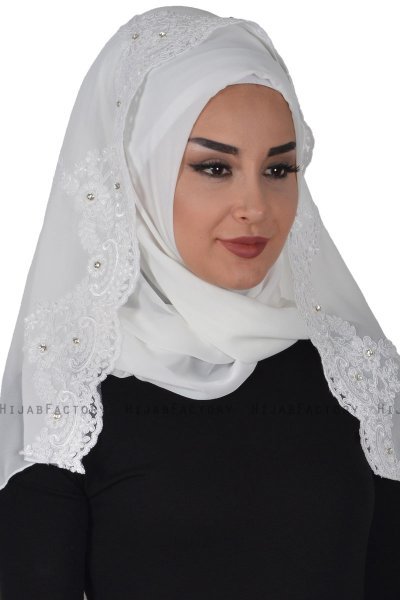 Helena - Offwhite Praktisch Hijab - Ayse Turban