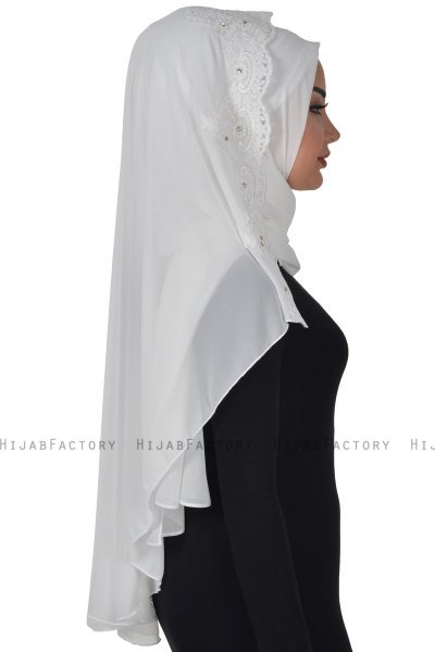 Helena - Offwhite Praktisch Hijab - Ayse Turban