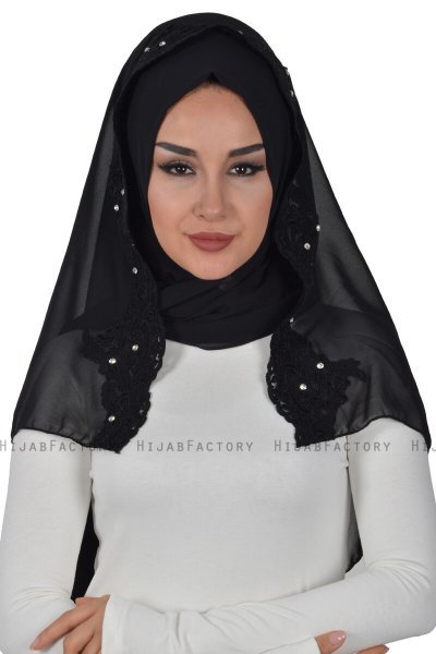 Helena - Schwarz Praktisch Hijab - Ayse Turban
