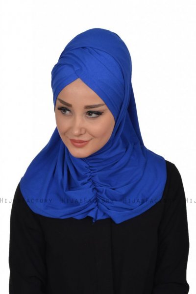 Hilda - Blau Baumwolle Hijab