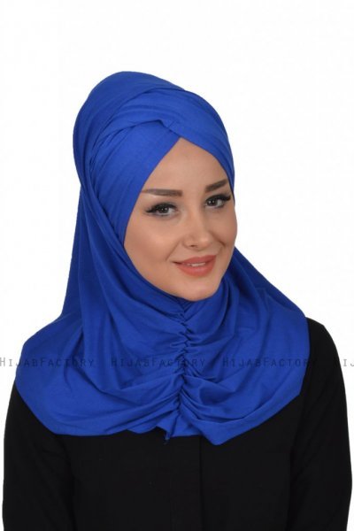 Hilda - Blau Baumwolle Hijab