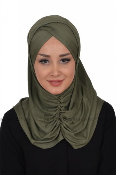 Hilda - Khaki Baumwolle Hijab