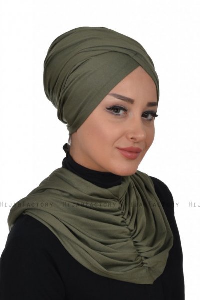Hilda - Khaki Baumwolle Hijab