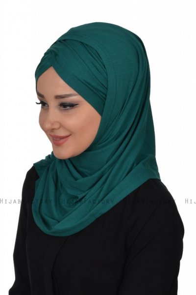 Hilda - Dunkelgrün Baumwolle Hijab