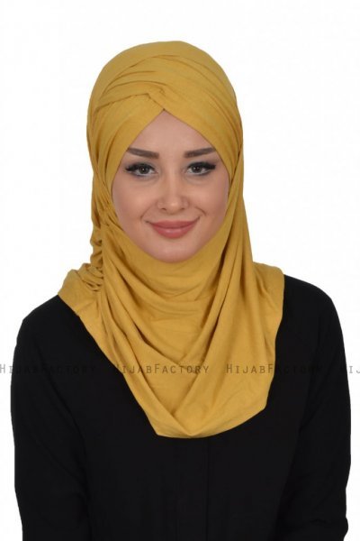 Hilda - Senf Baumwolle Hijab