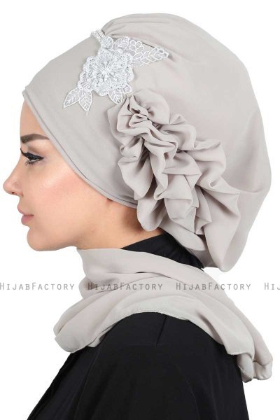 Hillevi - Taupe Chiffon Instant Turban