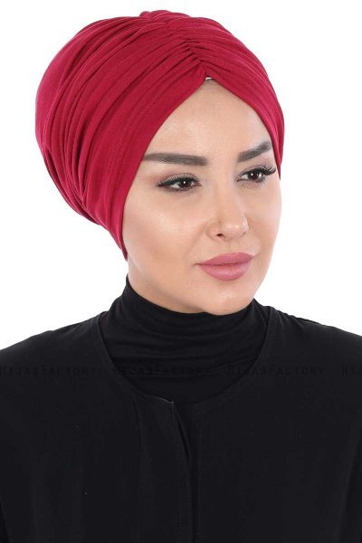 Jill - Bordeaux Baumwolle Turban - Ayse Turban