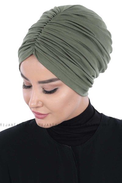 Jill - Khaki Baumwolle Turban