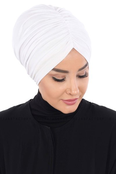 Jill - Weiß Baumwolle Turban - Ayse Turban