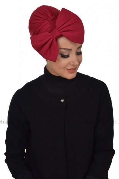 Julia - Bordeaux Baumwolle Turban - Ayse Turban