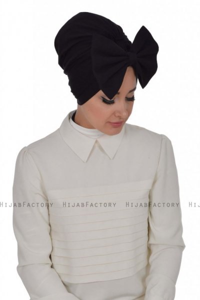 Julia - Schwarz Baumwolle Turban - Ayse Turban
