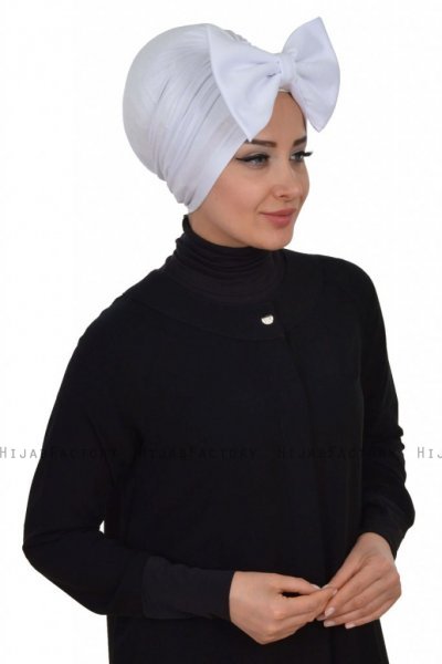 Julia - Weiß Baumwolle Turban - Ayse Turban