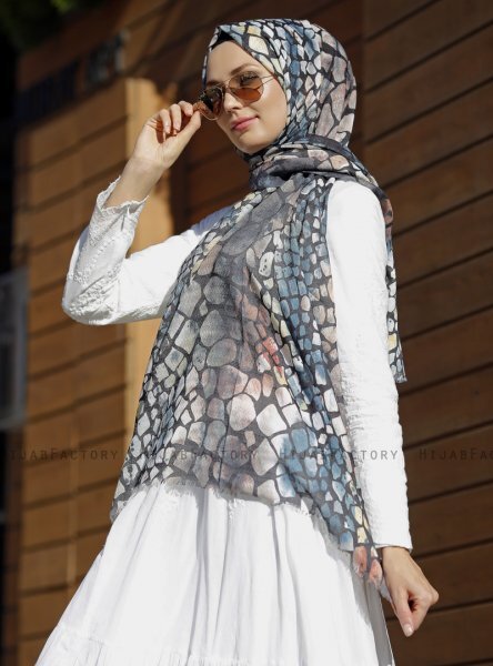Dounia - Stein Gemustertes Hijab