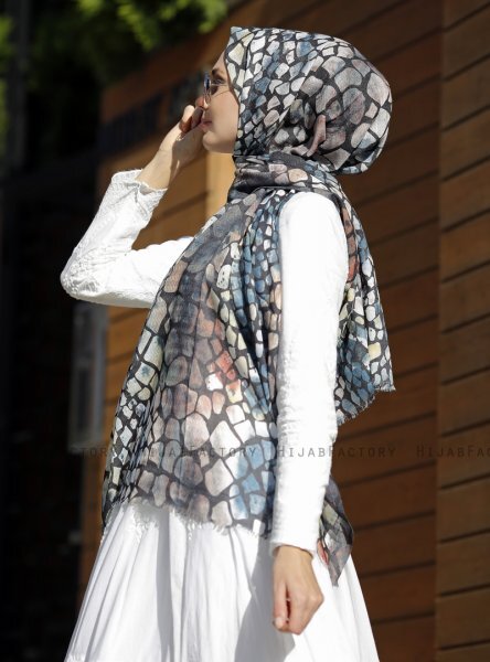 Dounia - Stein Gemustertes Hijab
