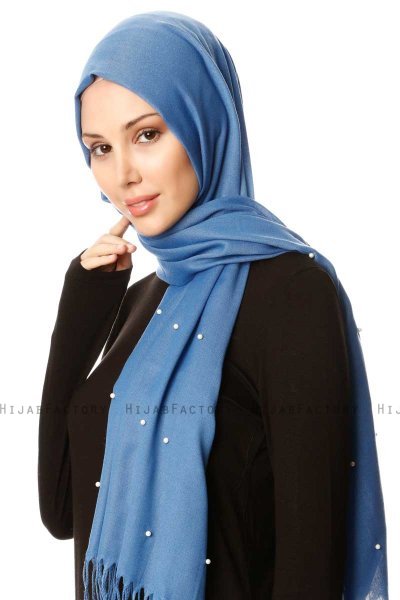 Kadri - Blau Hijab Mit Perlen - Özsoy