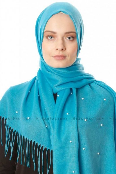 Kadri - Türkis Hijab Mit Perlen - Özsoy