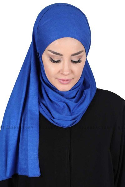 Kaisa - Blau Baumwolle Praktisch Hijab