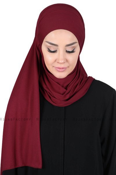 Kaisa - Bordeaux Baumwolle Praktisch Hijab