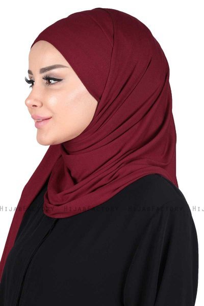 Kaisa - Bordeaux Baumwolle Praktisch Hijab
