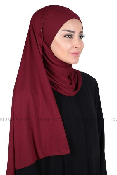 Kaisa - Bordeaux Baumwolle Praktisch Hijab