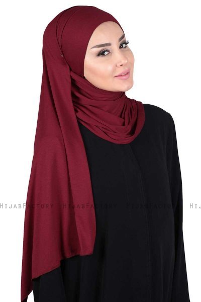 Kaisa - Bordeaux Baumwolle Praktisch Hijab