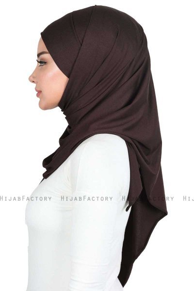 Kaisa - Braun Baumwolle Praktisch Hijab