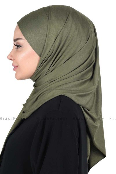 Kaisa - Khaki Baumwolle Praktisch Hijab