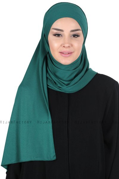 Kaisa - Dunkelgrün Baumwolle Praktisch Hijab