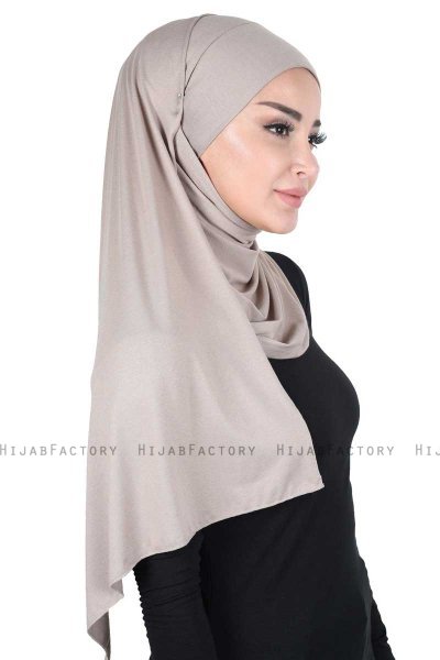 Kaisa - Taupe Baumwolle Praktisch Hijab