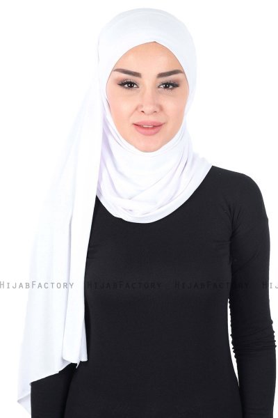 Kaisa - Weiß Baumwolle Praktisch Hijab