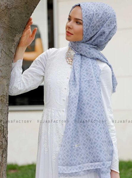 Khadija - Grau Gemustertes Hijab - Sal Evi
