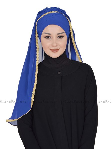 Louise - Blau Praktisch Hijab - Ayse Turban