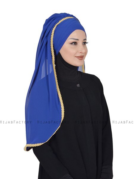 Louise - Blau Praktisch Hijab - Ayse Turban