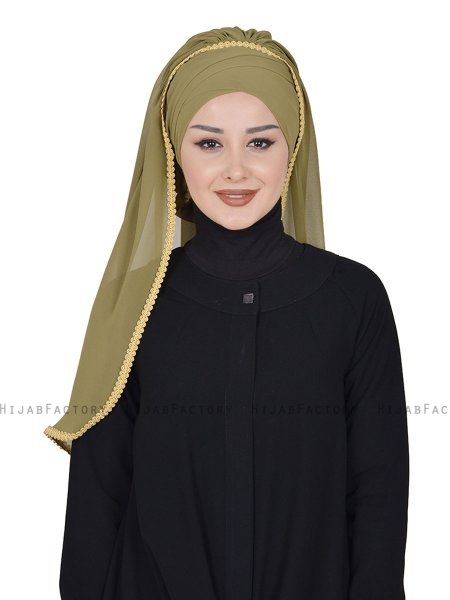 Louise - Khaki Praktisch Hijab - Ayse Turban